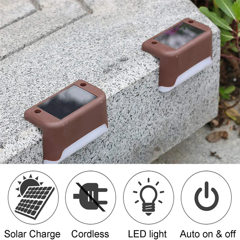 2/4/8/16 Pack Solar Deck Lights LED Waterproof Outdoor Solar Powered  LED Step Lights For Decks Stairs Patio Yard Garden Decor