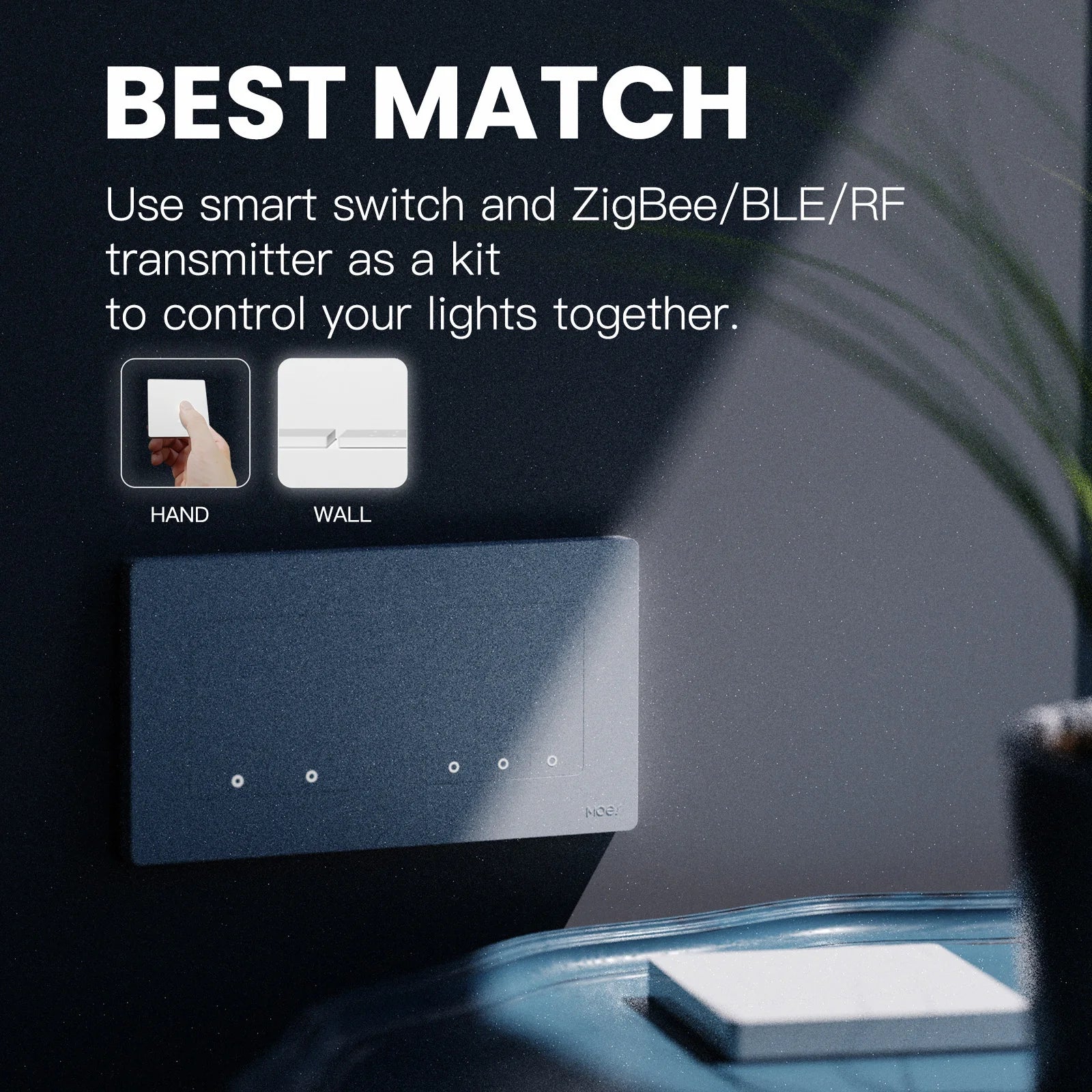 MOES New Star Ring Tuya Smart ZigBee3.0 Push Button Switch/Scene Switch Smart Life APP Remote Control Work with Alexa Google