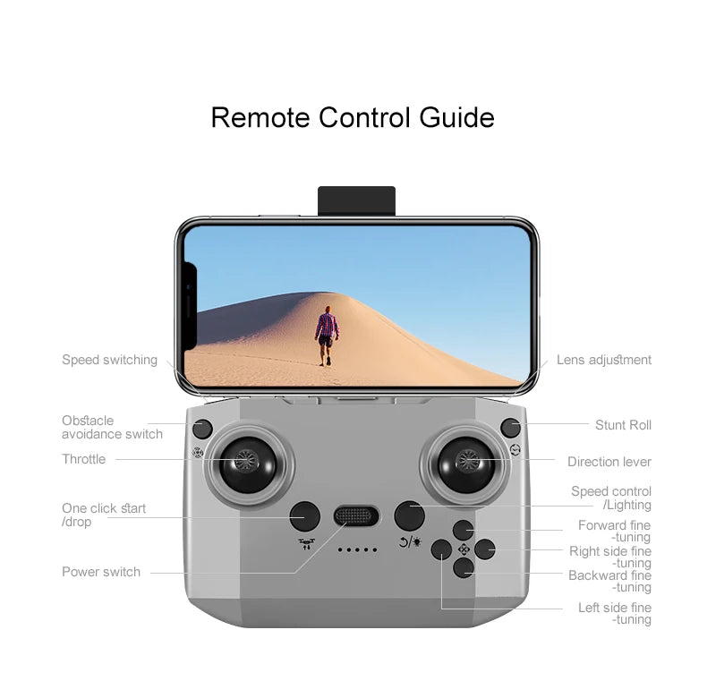 4K HD Camera Drone - Foldable GPS Drone with Obstacle Avoidance (D16 Model) Tidesmit