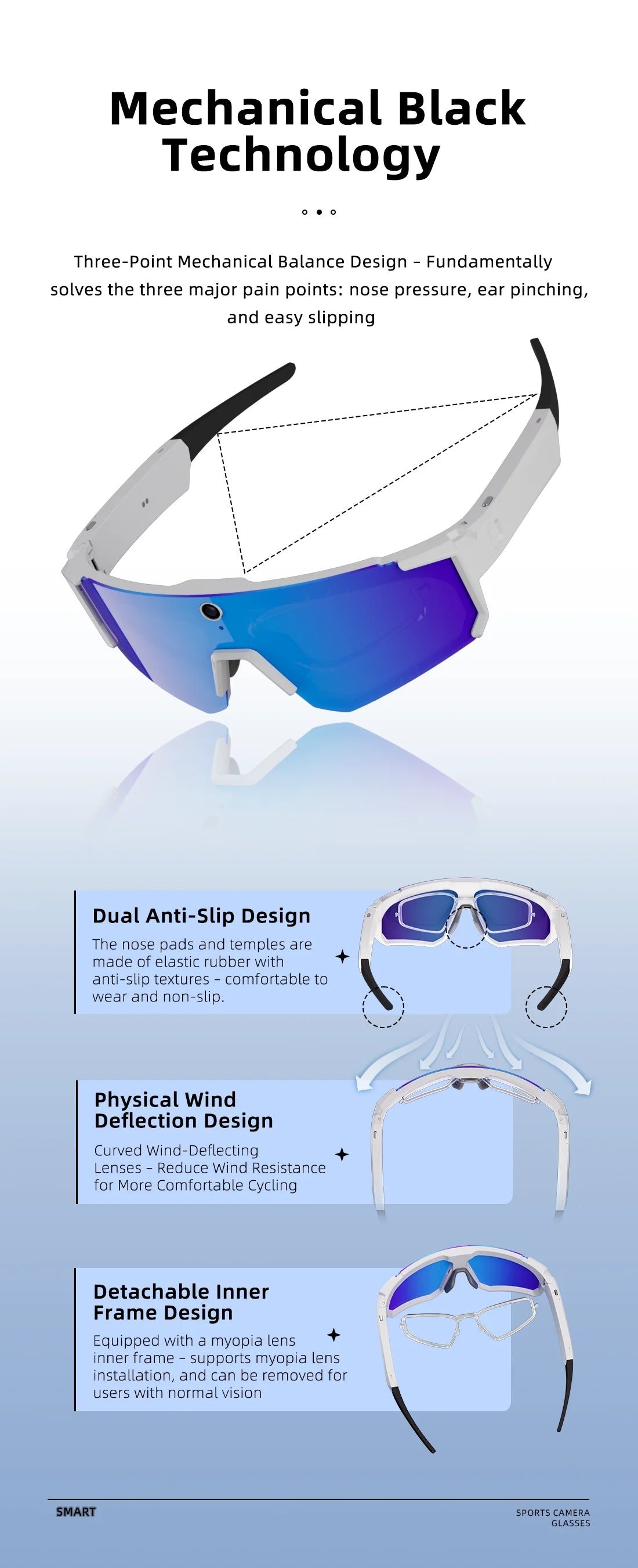 4K Polarized Smart Sunglasses with Bluetooth Audio & Camera - Tidesmit Tidesmit