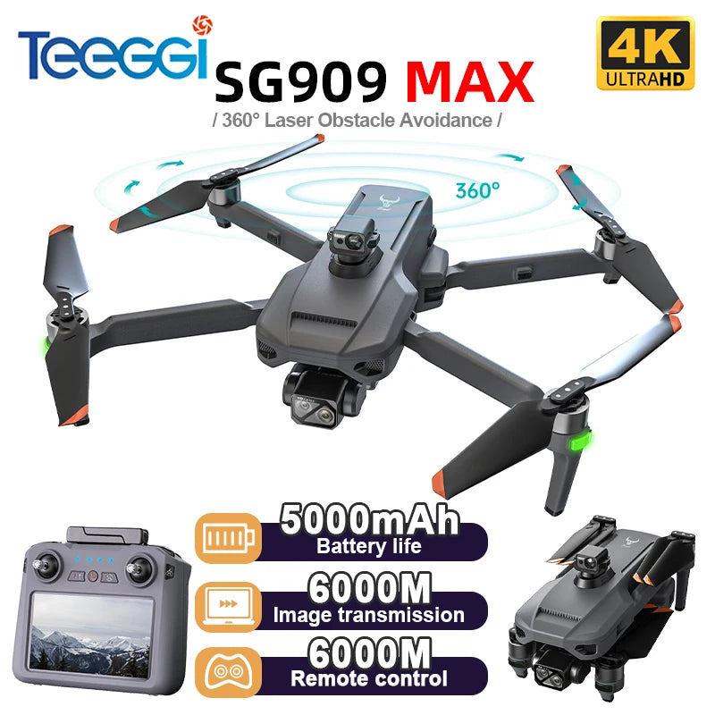 4K GPS Drone with Obstacle Avoidance - Foldable Quadcopter SG909 MAX Tidesmit