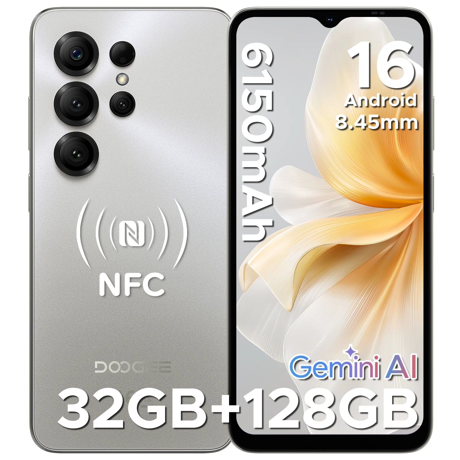 Global Version DOOGEE Note56X Pro Smartphone Android 16 Gemini AI  6150mAh Battery 6.56'' Display Widevine L1 Mobile Phone NFC