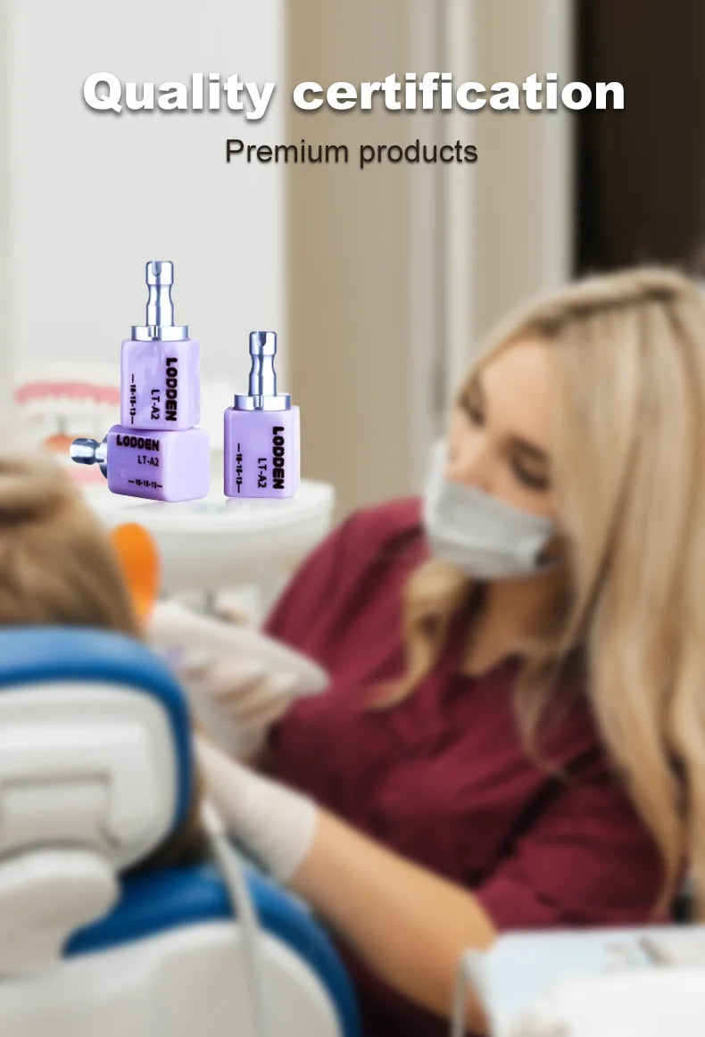 Lodden 10PCS Lithium Disilicate C14 Dental Glass Ceramic Blocks CAD CAM Sirona Cerec Block HT LT MT Lab Veneer Dentist Materials