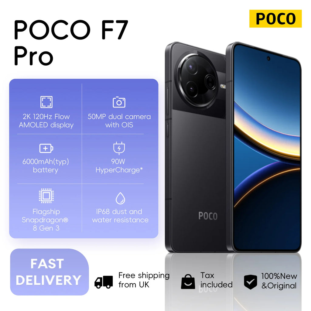 POCO F7 Pro 5G Smartphone 12GB 256GB - 120Hz AMOLED Display AE Tidesmit