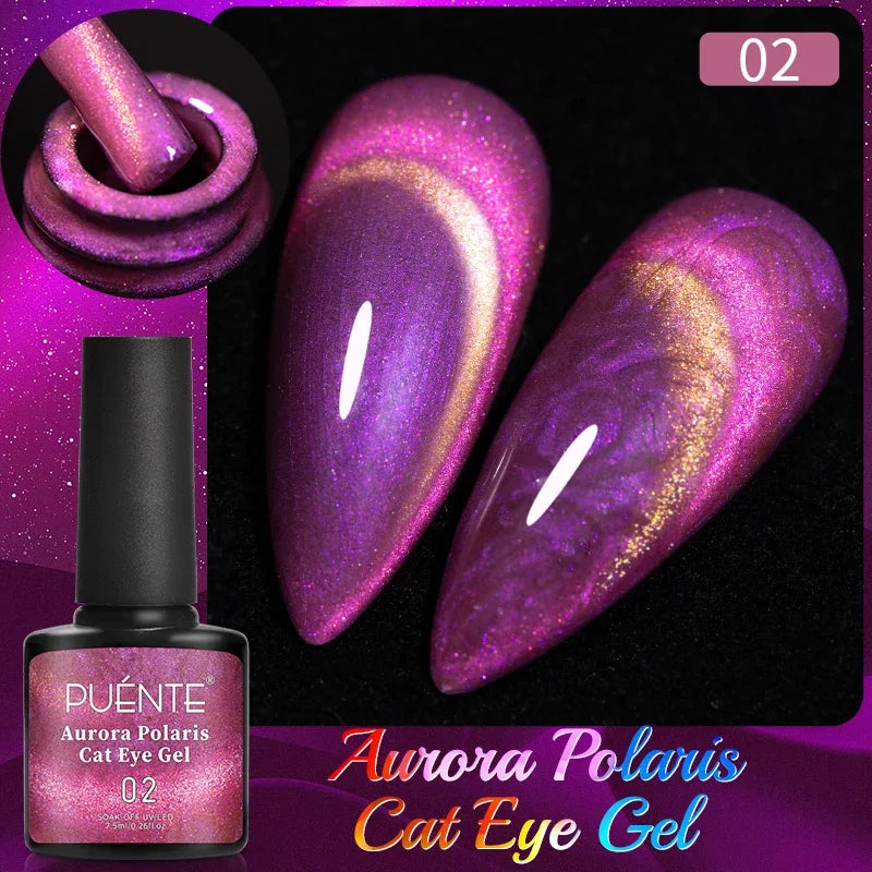 Cat Eye Magnetic Gel Polish 7.5ml - Professional Long-Lasting Nail Art Permanent Makeup Machines Aurora Polaris cat 2