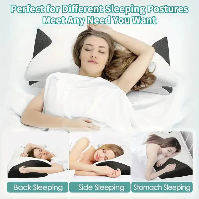 Ergonomic Memory Foam Neck Pillow for Cervical Support - Tidesmit Back Massage Instrument Tidesmit