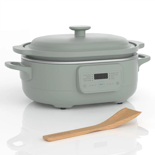 Olive programmable claypot slow cooker with lid and control panel, 4-quart size
