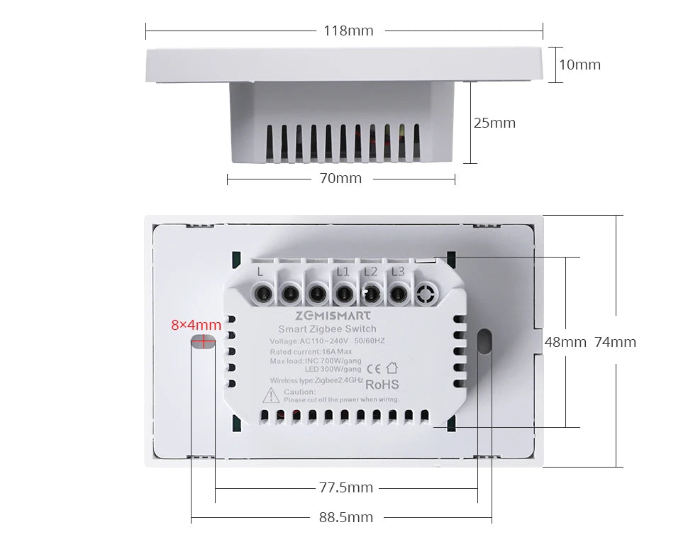 Zemismart Zigbee US Wall Light Switch Work with Tuya Smart Life APP No Neutral Interruptor Timer Alexa Google Home Voice Control