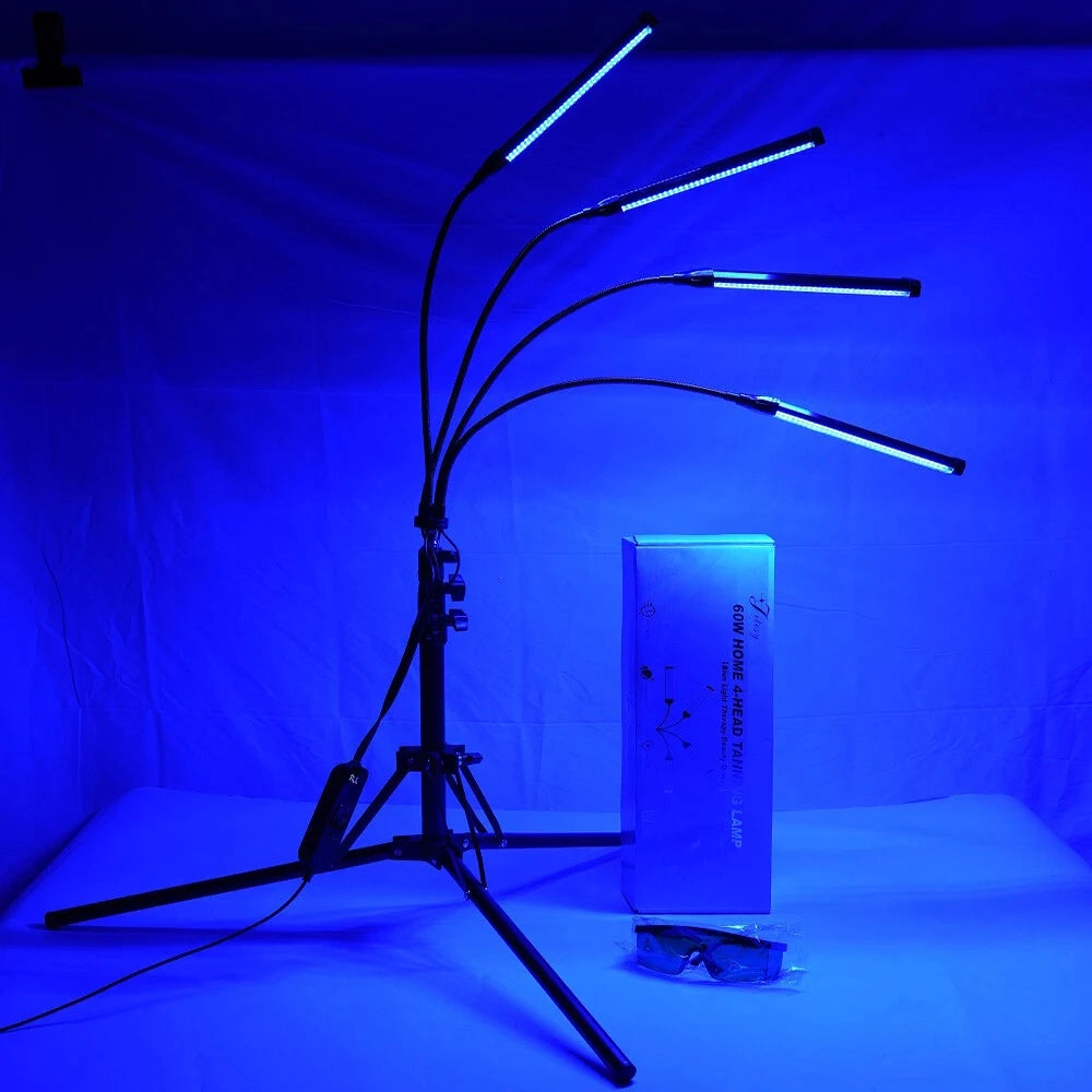 UV Tanning Lamp for Face & Body - Vitamin D Light Therapy with Protective Goggles, Salon-Quality Sunbed Alternative for Healthy
