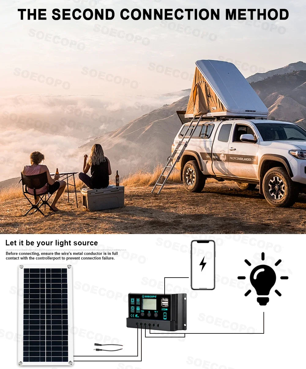 Solar System 10000W Complete Kit 12V To 220V 100A Controller 200W Panel Solar Power Generator for Home/Camping Backup Battery