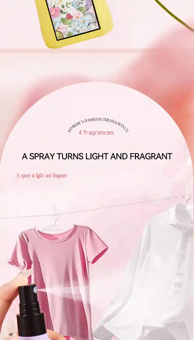 TVLV Jasmine fragrance spray for women: a fresh, long-lasting fabric scent and odor remover in a portable spray bottle.