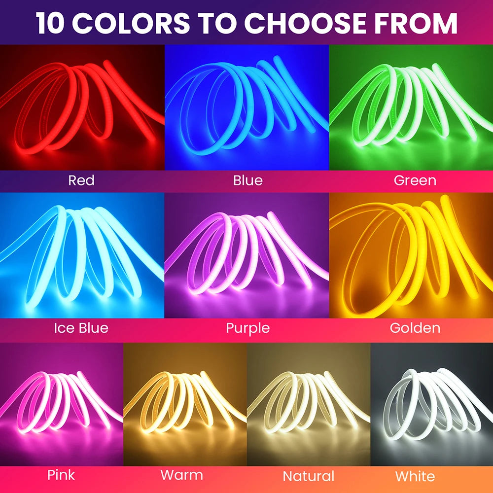 220V Dimmable COB Led Strip Light ON/OFF Dimmer Waterproof 288Leds Flexible Neon Lamp Home Decor EU Power Kit Warm Natural White