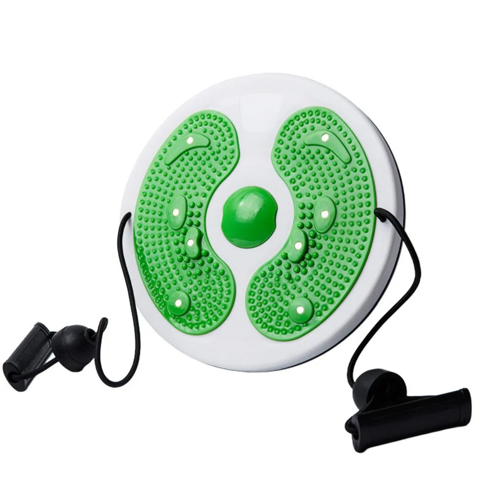 Waist Twisting Disc with Pull Ropes - Non-Slip Portable Fitness Tool Body Shaping Massage Equipment Green Tidesmit