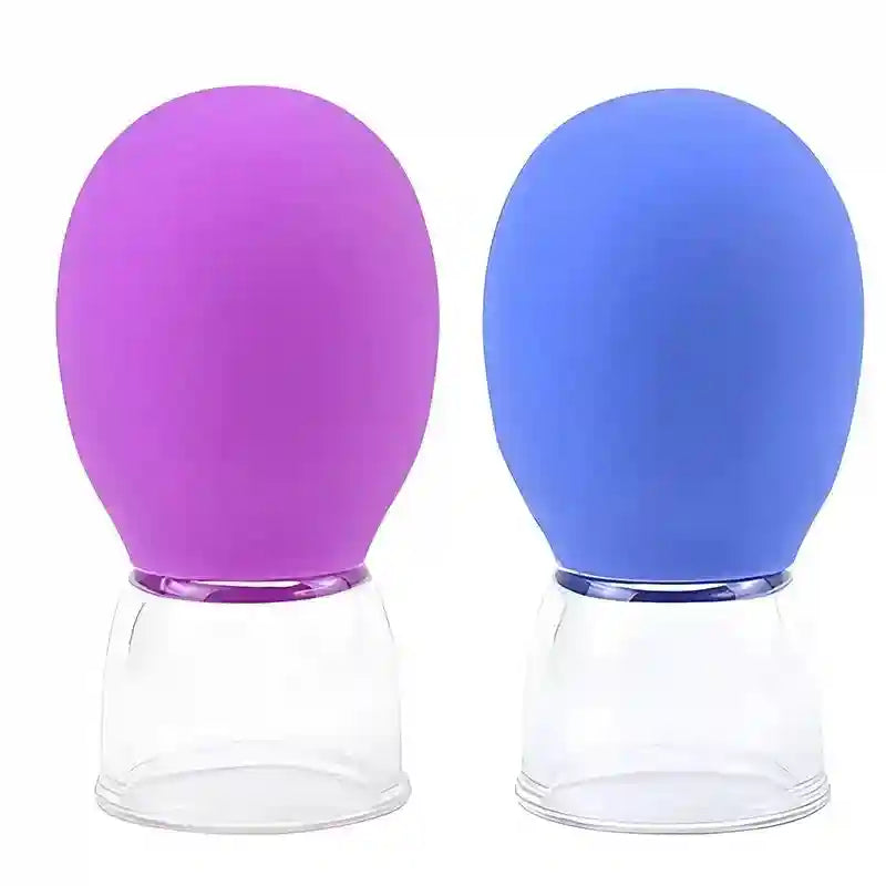 Silicone Cupping Massage Set for Face and Body - Purple and Blue Back Massage Instrument Tidesmit