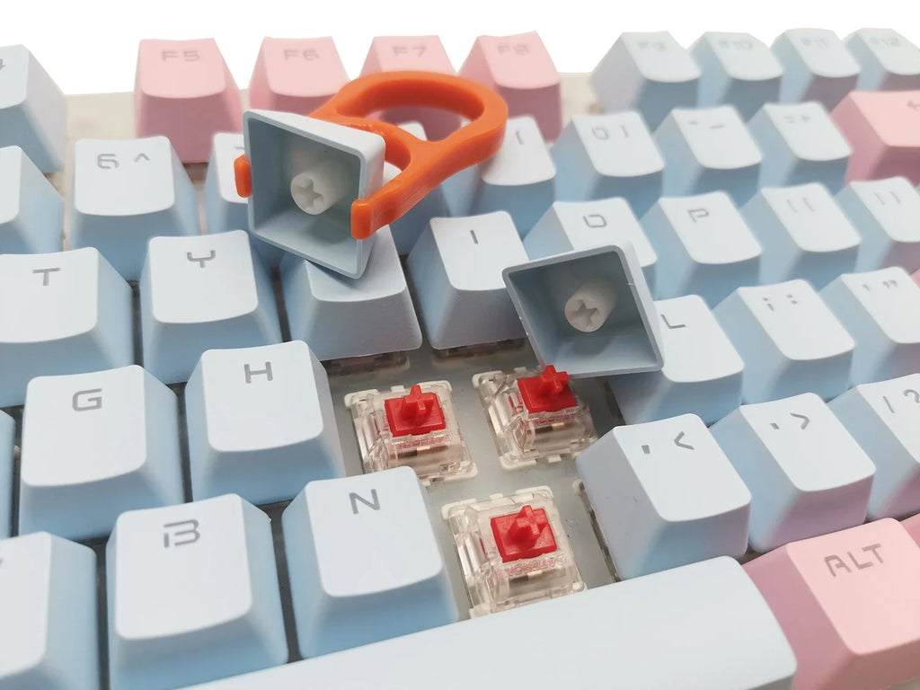 104 Key OEM Backlit Keycaps Set ABS Keycaps Double Shot Cyan White Key Caps for Mx Cherry Gateron Switch Mechanical Keyboard Kit