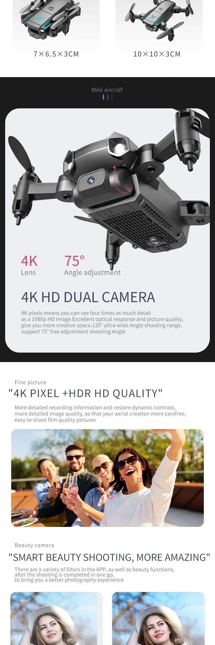 Mini 4K Camera Drone - Foldable WiFi FPV Quadcopter by Tidesmit Tidesmit