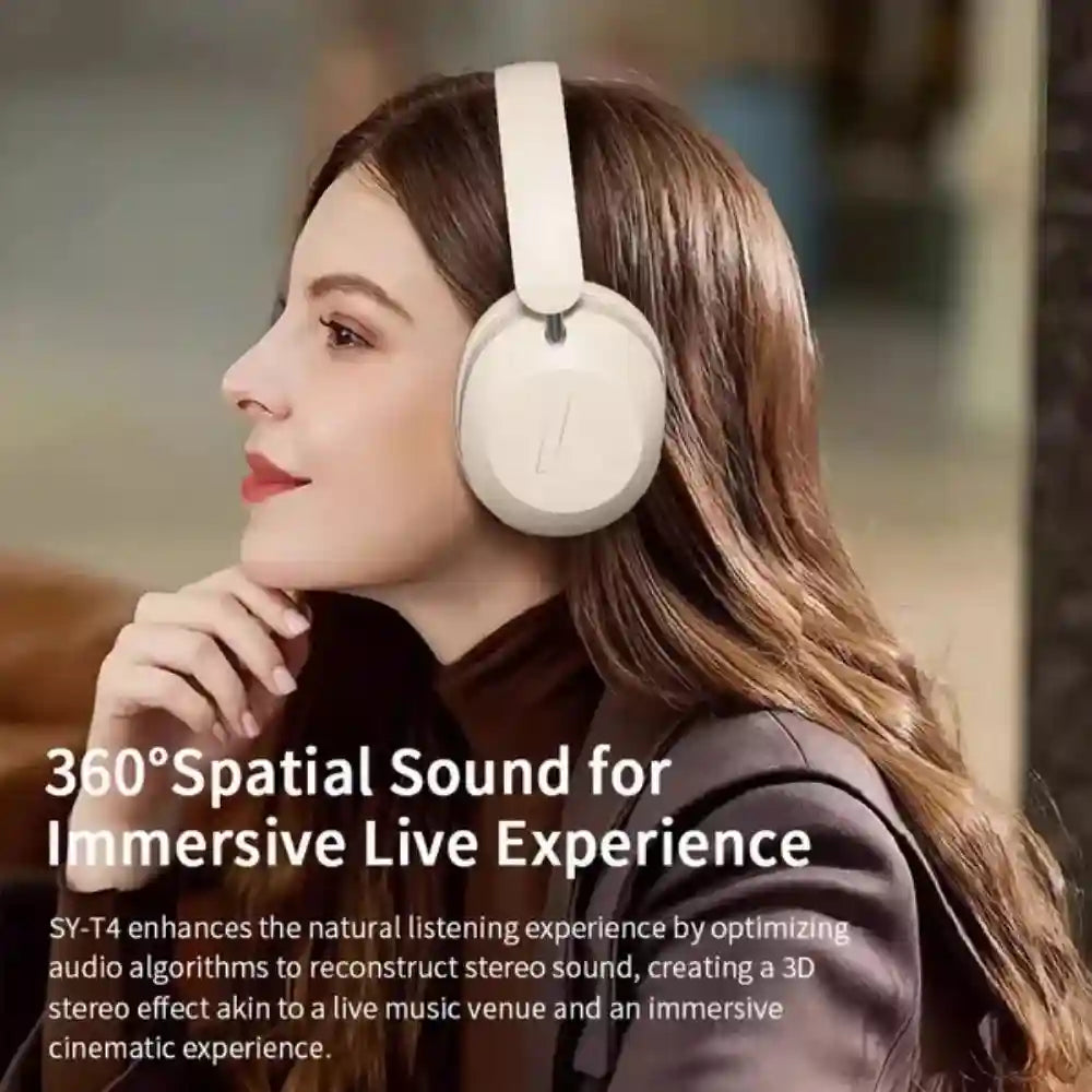 Wireless Over-Ear Headphones with Active Noise Cancellation Tidesmit