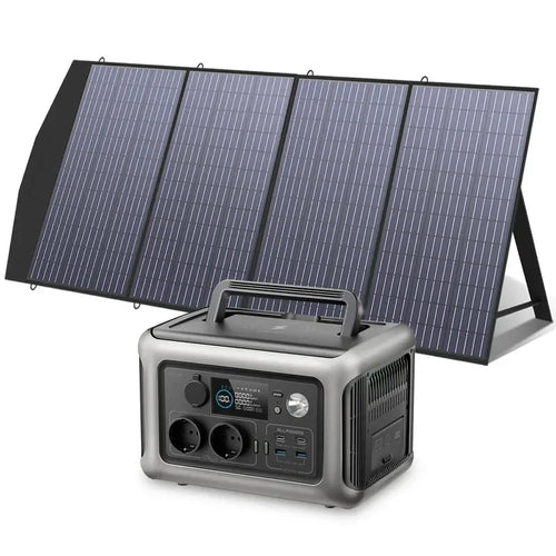 Portable Power Station 600W LiFePO4 with Solar Panel - Tidesmit Tidesmit
