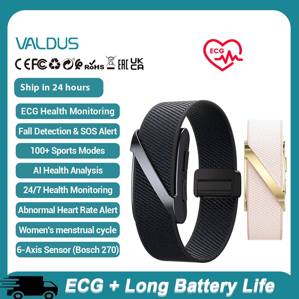 VALDUS VANTA ECG Smartwatch Man Woman SOS Fall Reminder Fitness Tracker Heart Rate Blood Pressue Sleep Monitor 2026 New Bracelet
