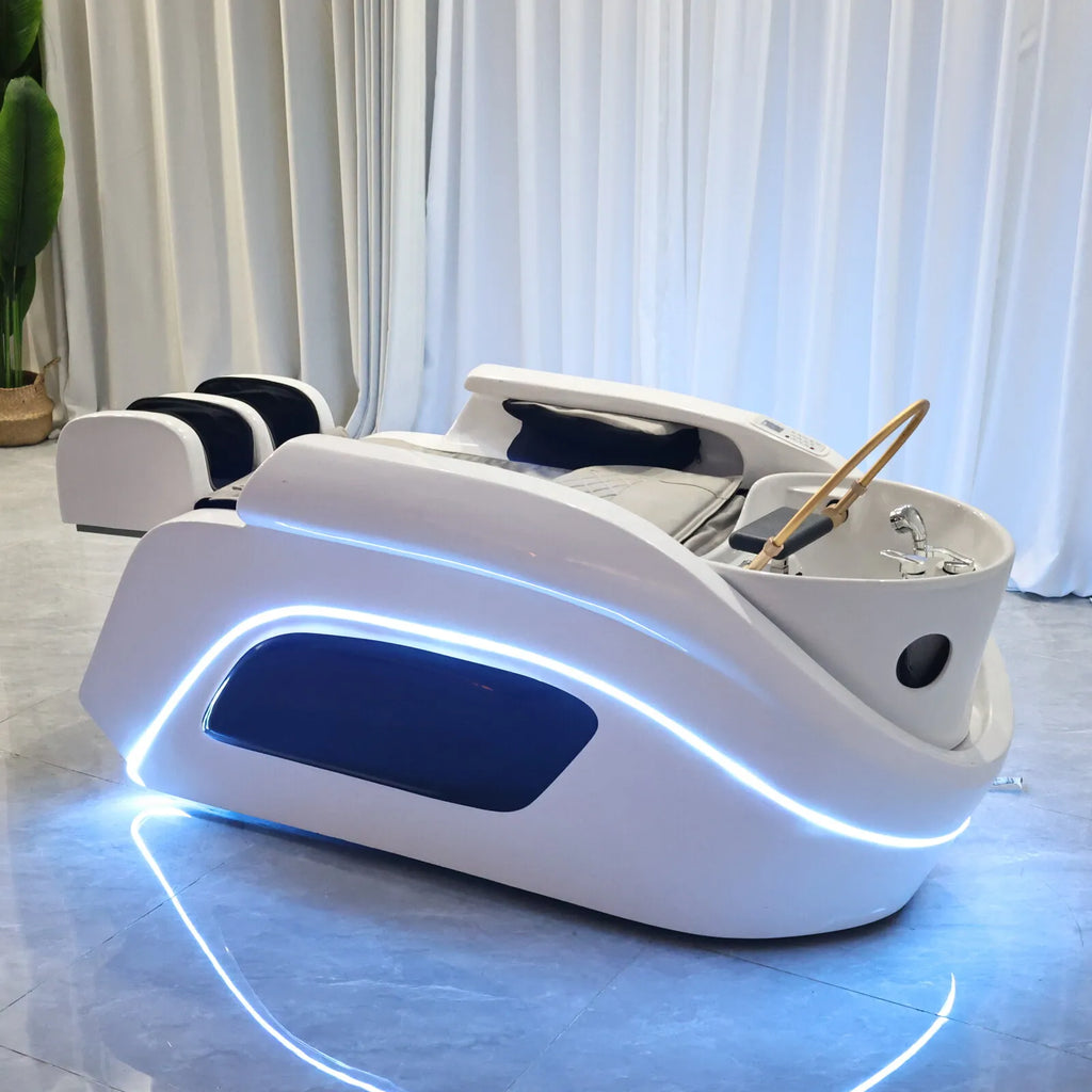 Massage Shampoo Bed for Salons – Ergonomic Hair Wash Station with Heat Massage Chairs Tidesmit