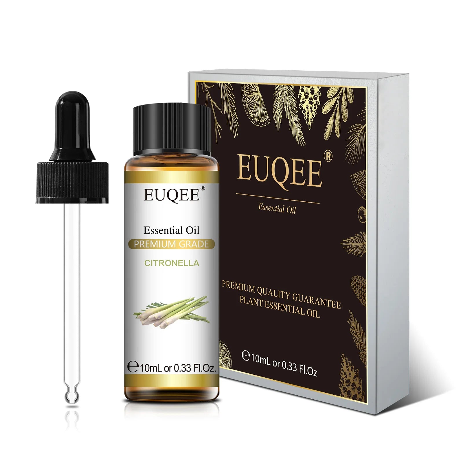 EUQEE 10ml Pure Essential Oil For Aromatherapy Diffuser-Jasmine Eucalyptus Frankincense Cinnamon Lavender Aroma Essential Oils