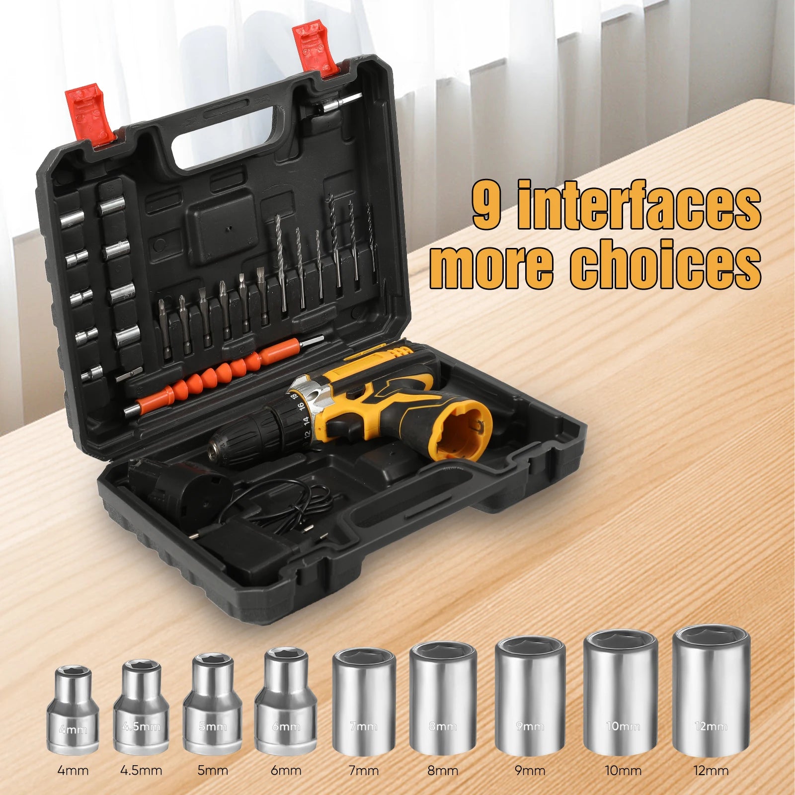 50N.m Powerful Torque Cordless Electric Drill Screwdriver 2 In 1 Multifunctional Design Lightweight Portable Hand Drill Power Tool Set with Dual Batteries
