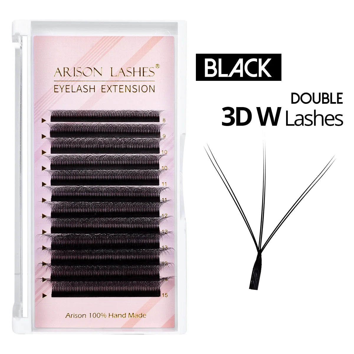 W Shape 7D Volume False Eyelashes 0.07mm D Curl - Soft Faux Lashes False Eyelashes Double Tips 3D W(6D) Tidesmit