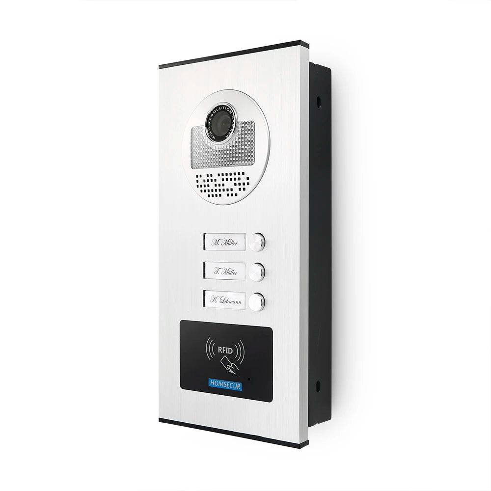 700TVL XC111-3 Outdoor Doorbell Camera Flush Mount 20Pcs RFID Keyfobs for 4 Wire Video Door Phone Intercom 3 Apartments/Families