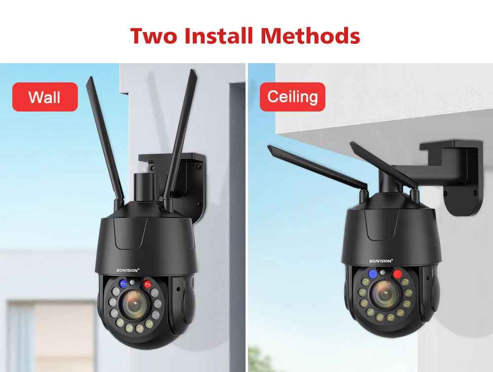 Outdoor Surveillance Camera WIFI 4G POE 8MP 5MP 30X Optical Zoom AI Auto Tracking 150M IR Distance Metal PTZ Security Camera