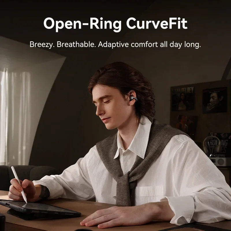 Baseus MC1 Pro Ear Clip Wireless Earphones Bluetooth 6.0 Hi-Res Ultra Open Earbuds earrings 4-Mic ENC Clip on ear buds Headphone Tidesmit