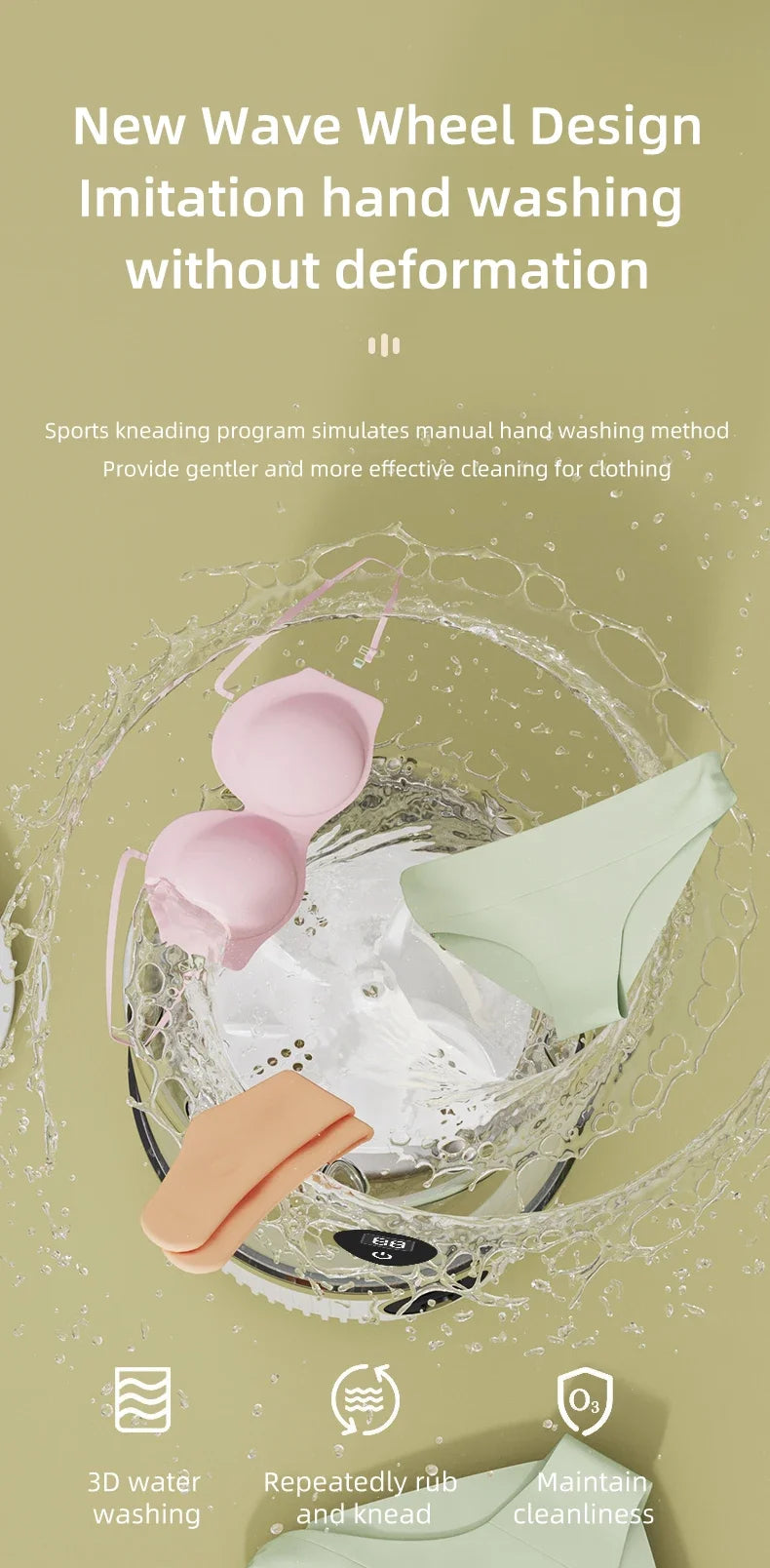Tidesmit portable wireless mini electric washing cup for underwear socks and pet clothes laundry machine