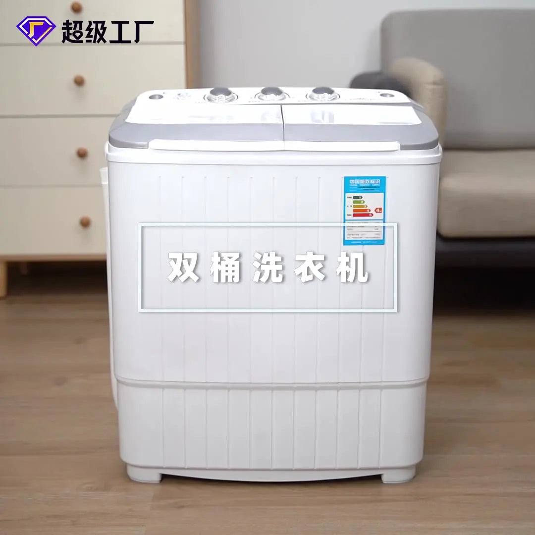 Tidesmit 5kg semi automatic twin tub washing machine showing control panel and dual tub feature for laundry