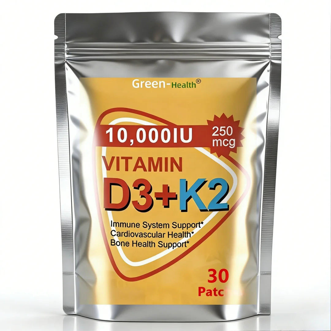 Hot sale Vitamin D3 & K2 Patch 10000 IU - Immune Support, Hair/Skin/Nail Health, Joint/Bone/Cardiovascular Wellness