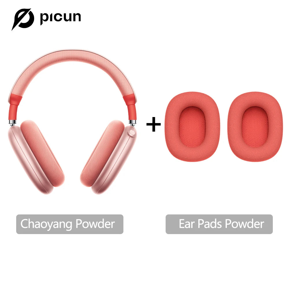 Wireless Headphones with 52dB Active Noise Cancelling & Spatial Audio Pink with Earpads Tidesmit