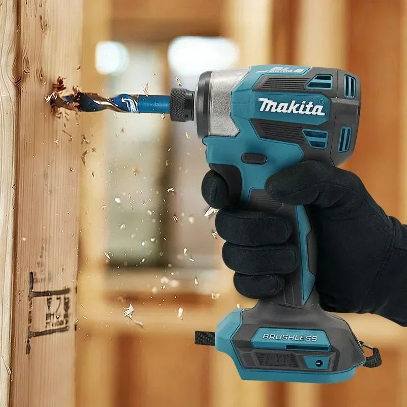 Makita DTD173 18V LXT Cordless Impact Driver Brushless Electric Drill Screwdriver Wood/Bolt T1/T2-Mode Twin LED Light 180 N·m+Makita DTD173 18V Cordless Impact Driver LXT BL Brushless Motor Electric Drill Wood/Bolt/T-Mode 18