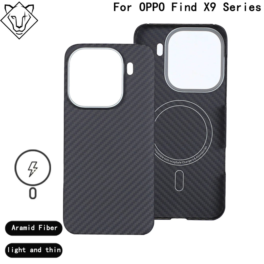 Oppo Find X9 Pro Aramid Fiber Case - Slim Military-Grade Cover 1500D Ring M Tidesmit
