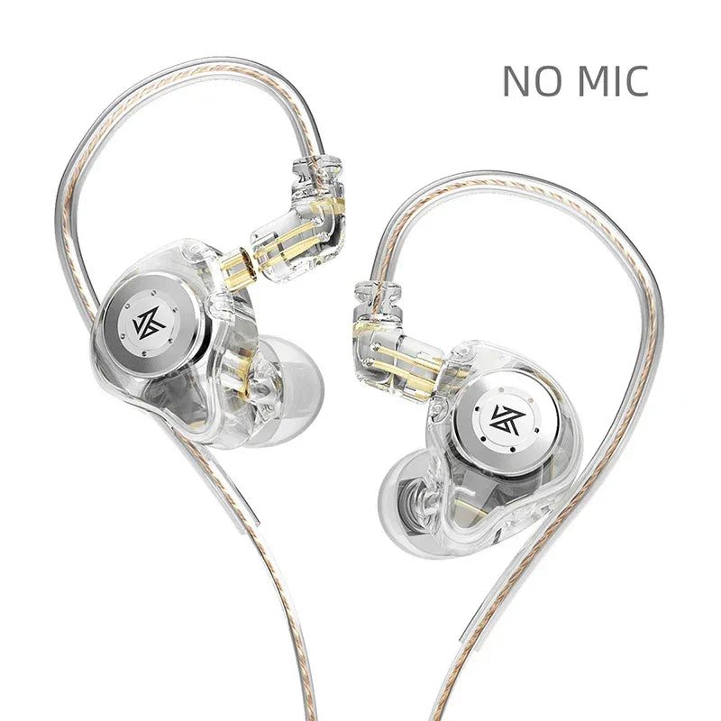 KZ EDX pro Earphones Bass In Ear Monitor Headphones Sport Noise Cancelling HIFI Headset New Arrival! Transparent NO MIC China Mainland Tidesmit