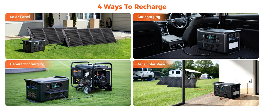 CTOLITY AP200 AP1000 Black style 200W/1800W Portable Power Station 192Wh/1024Wh 60000mAh/320000mAh LiFePO4 Battery Solar Generator UPS Function Emergency Power Supply for Camping Outdoor