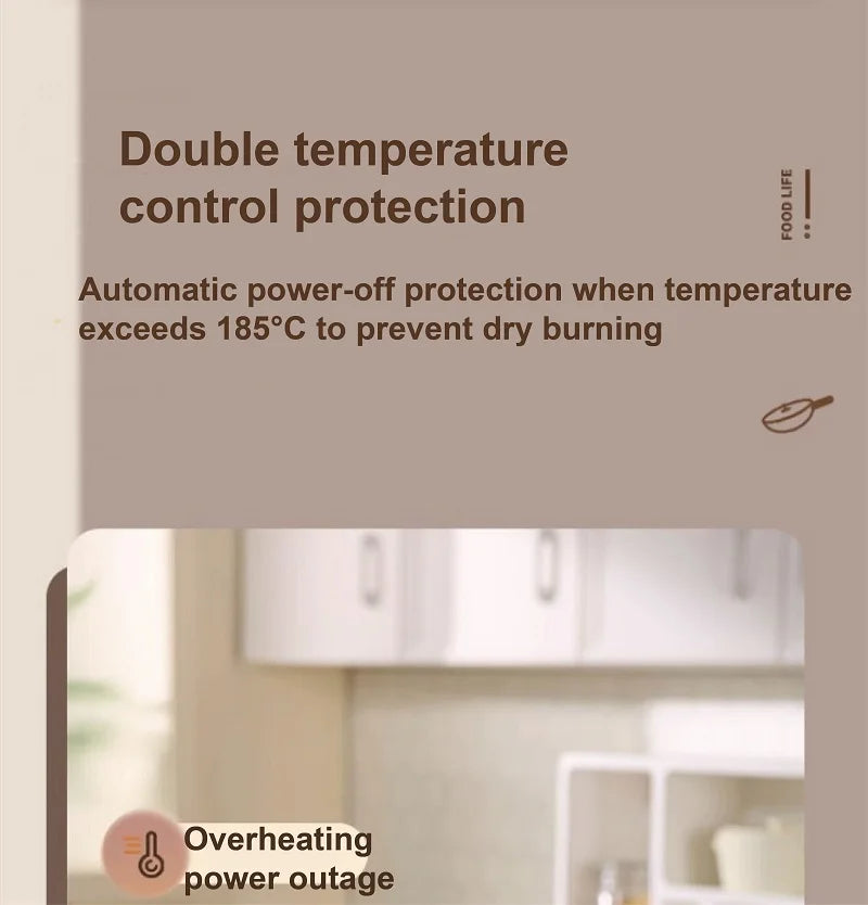 Electric cooking pot overheating protection feature graphic