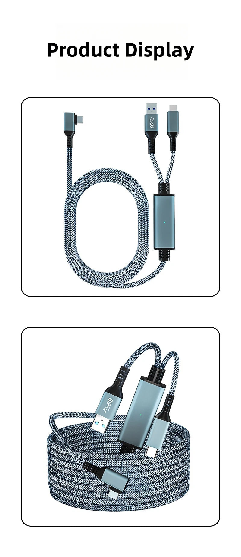 VR Link Cable 5M for Meta Quest 3 and Pico 4 - High-Speed 5Gbps USB-C Tidesmit