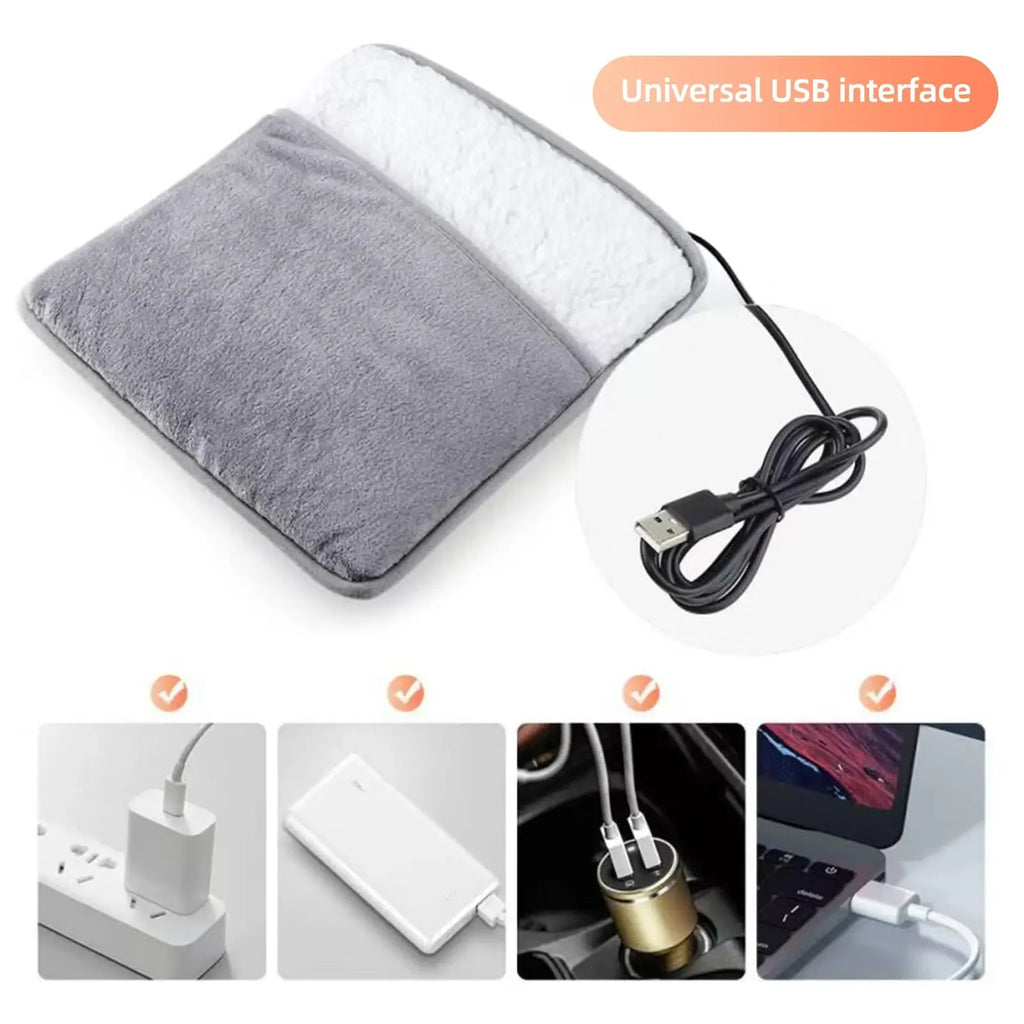 Electric Foot Warmer with Massage - Portable Heated Muscle Relief Pad Massage Cushion Tidesmit