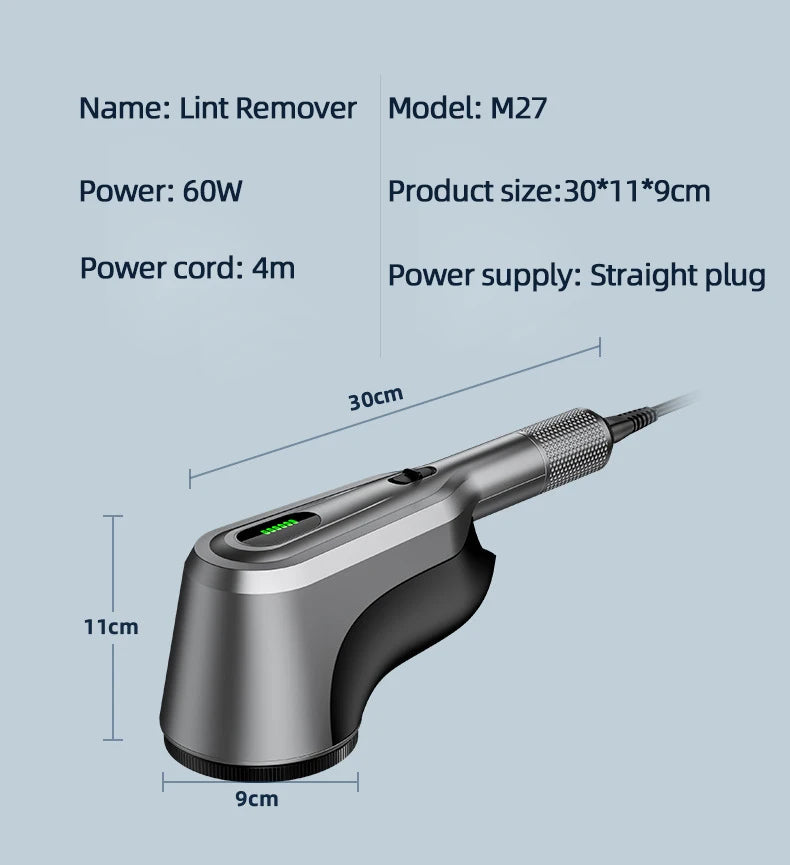 Tidesmit 60W professional lint remover machine showing rear spool design for heavy-duty garment hairball trimming