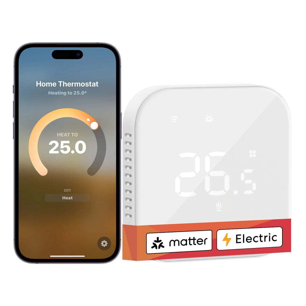 Meross Matter EU Version Thermostat MTS215/MTS215B for Electric or Boiler/Water Heating System Works with Homekit Alexa