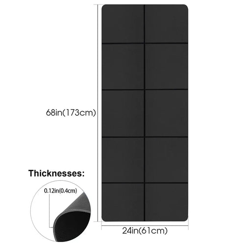 Yoga mat 4mm thick EVA foam fitness pad from our Smart Yoga Mats collection, side angle view showing dimensions.