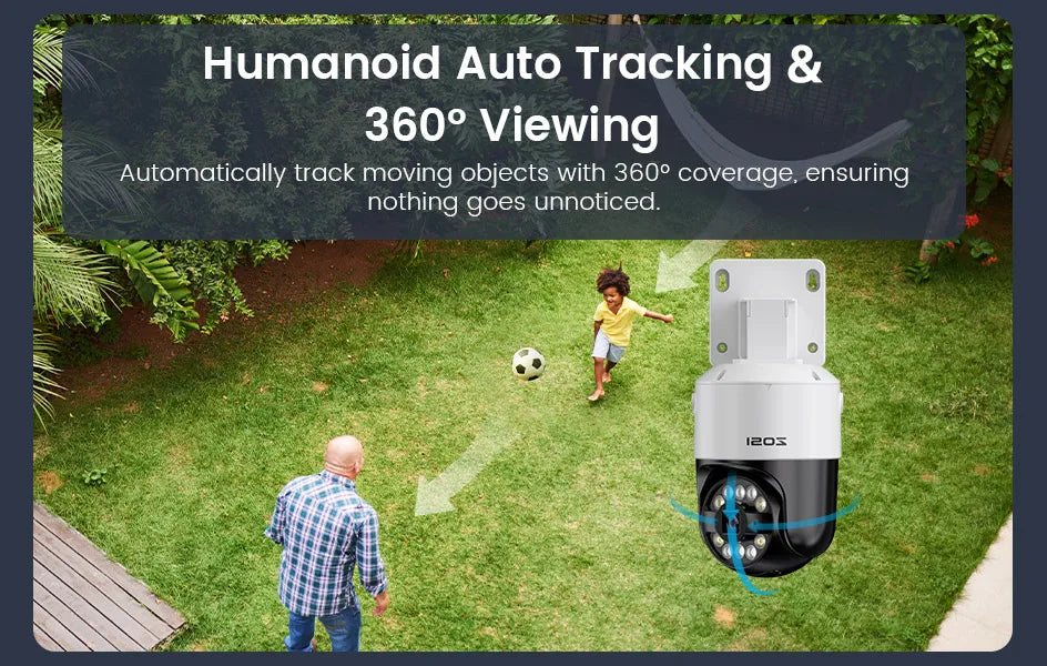 ZOSI 8MP 5MP PoE Outdoor IP Security Camera AI Detection Starlight Color Night Vision 4K 3K HD PTZ Video Surveillance Cam CCTV
