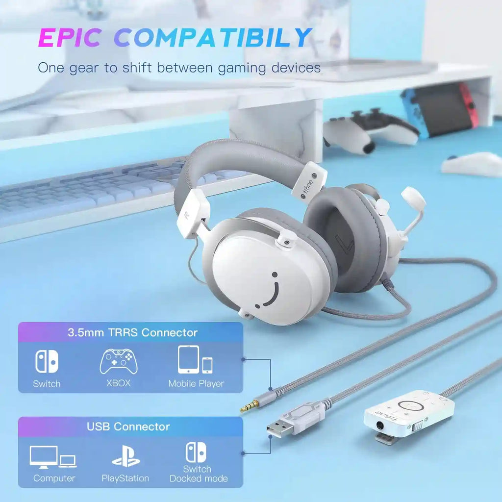 USB Gaming Headset 7.1 Surround Sound Wired PC PS5 H9W Tidesmit