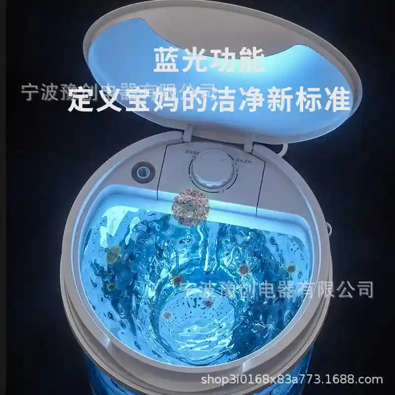 Tidesmit semi-automatic portable washing machine with drainage for children clothing, socks, and underwear laundry.