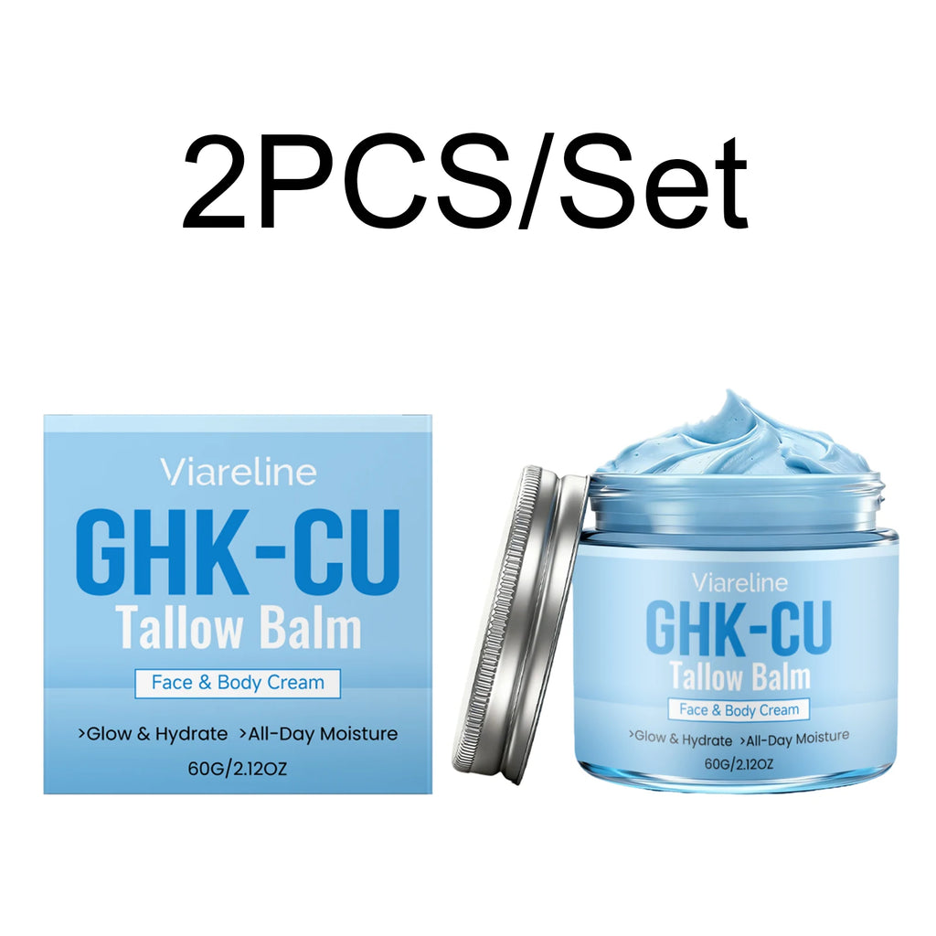 Copper Peptide Tallow Balm Blue Tansy Manuka Honey Face & Body Moisturizer Dry Sensitive Skin Natural Healing Grass Fed 60g