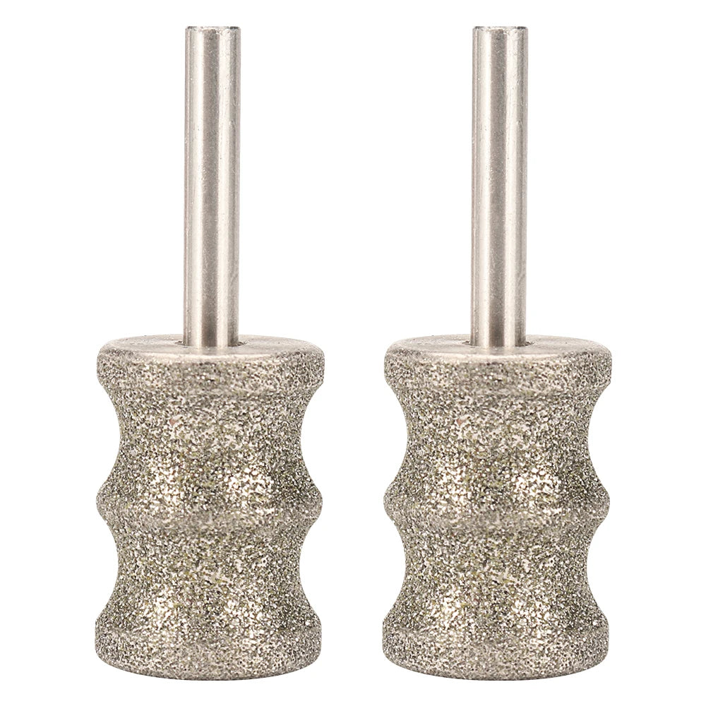 2pcs replacement diamond-grit grinding heads for pet electric nail polishers for safe, smooth dog paw grooming.