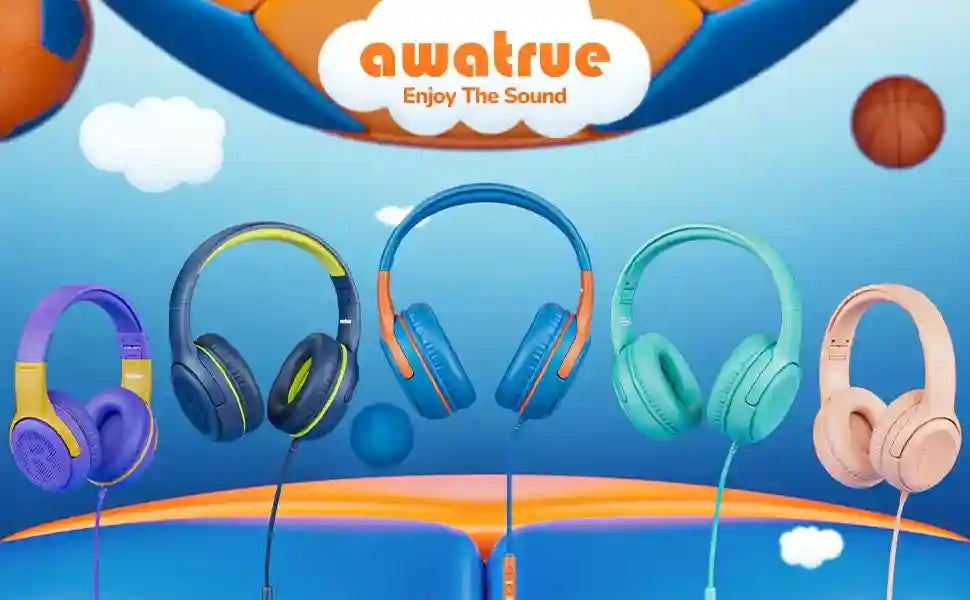 Kids Wired Headphones with Microphone - Foldable Over-Ear Tidesmit Tidesmit